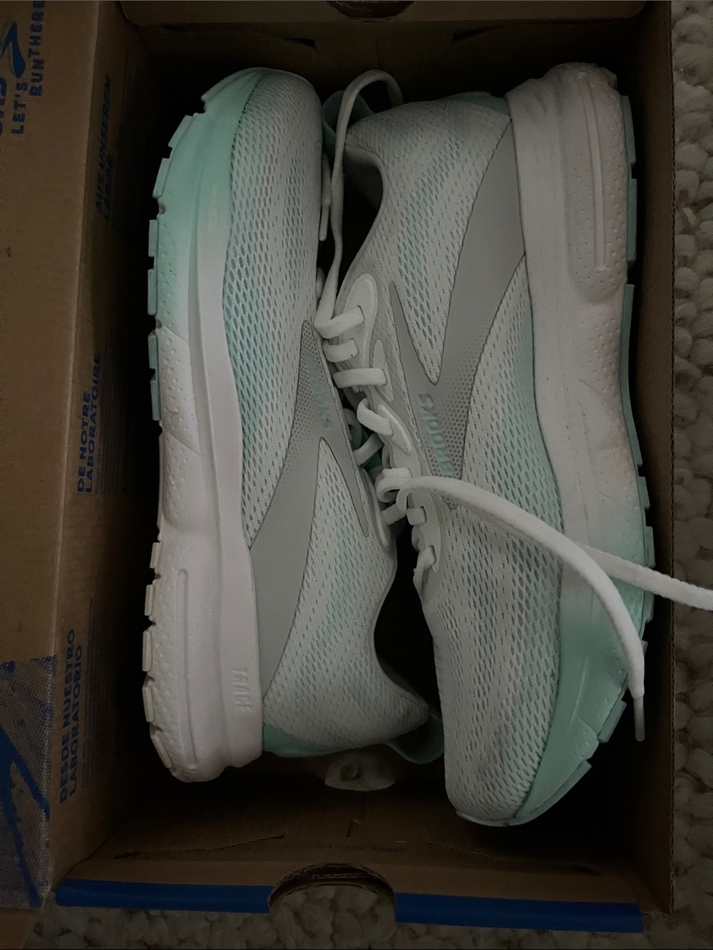 Brooks Women's Running Shoes - Mint Green and White